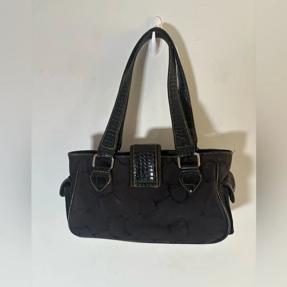 Vintage Chaps 90s Shoulder Bag Equestrian Horsebit Y2K EUC - Picture 6 of 11